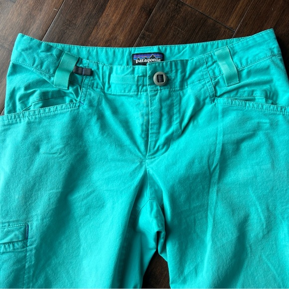 Patagonia Women’s Organic Venga Rock Pants Size 2 Turquoise Blue Rock Climbing - Picture 2 of 9